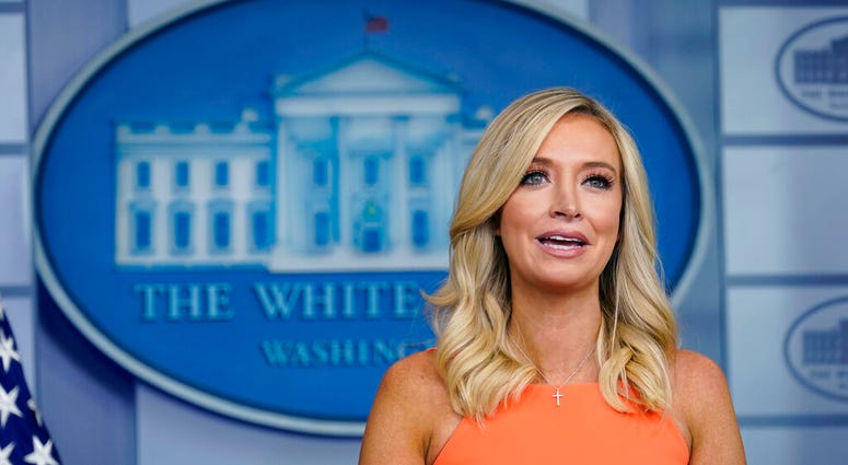 White House press secretary Kayleigh McEnany speaks during a press briefing at the White House, Monday, June 29, 2020, in Washington.