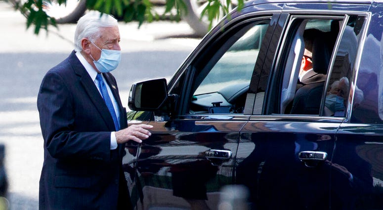 House Majority Leader Steny Hoyer of Md. leaves an intelligence briefing on reports of a Russian operation to pay Afghan militants targeting U.S. troops in Afghanistan, at the White House, Tuesday, June 30, 2020, in Washington.