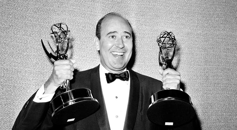 FILE - In this May 26, 1963 file photo, Carl Reiner shows holds two Emmy statuettes presented to him as best comedy writer for the "Dick Van Dyke Show," during the annual Emmy Awards presentation in Los Angeles. (AP Photo, File) FILE - In this May 26, 1963 file photo, Carl Reiner shows holds two Emmy statuettes presented to him as best comedy writer for the "Dick Van Dyke Show," during the annual Emmy Awards presentation in Los Angeles. (AP Photo, File)