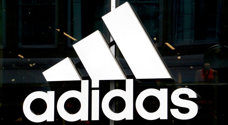 This May 6, 2019 photo shows the logo of the sports goods manufacturer Adidas in Berlin, Germany.