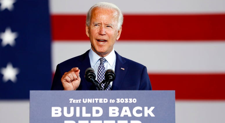 Democratic presidential candidate former Vice President Joe Biden speaks at McGregor Industries in Dunmore, Pa., Thursday, July 9, 2020.