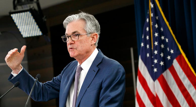 In this March 3, 2020 file photo, Federal Reserve Chair Jerome Powell speaks during a news conference to discuss an announcement from the Federal Open Market Committee, in Washington. (AP Photo/Jacquelyn Martin, File) In this March 3, 2020 file photo, Federal Reserve Chair Jerome Powell speaks during a news conference to discuss an announcement from the Federal Open Market Committee, in Washington. (AP Photo/Jacquelyn Martin, File)