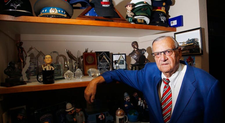 Former Maricopa County Sheriff Joe Arpaio poses for a photograph in his office as he is running for the position of Maricopa County Sheriff again, Wednesday, July 22, 2020, in Fountain Hills, Ariz.