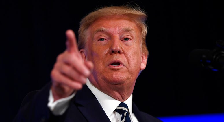 President Donald Trump speaks at Trump National Golf Club Bedminster in Bedminster, N.J., Friday, Aug. 7, 2020.