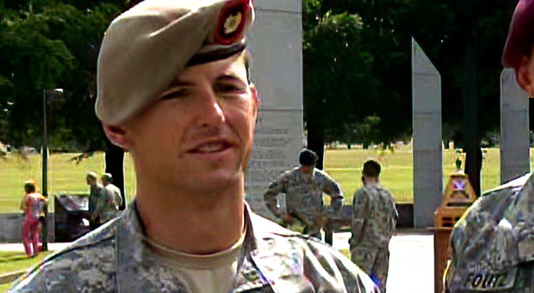 In this image from video provided by the U.S. Army, then-Sgt. 1st Class Thomas Payne is interviewed as a winner of the 2012 Best Ranger competition at Fort Benning, Ga., on April 16, 2012.