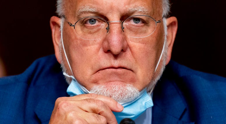 In this Wednesday, Sept. 16, 2020 file photo, the Centers for Disease Control and Prevention Director Dr. Robert Redfield pauses while speaking at a Senate Appropriations subcommittee hearing. (AP Photo/Andrew Harnik, Pool) In this Wednesday, Sept. 16, 2020 file photo, the Centers for Disease Control and Prevention Director Dr. Robert Redfield pauses while speaking at a Senate Appropriations subcommittee hearing. (AP Photo/Andrew Harnik, Pool)