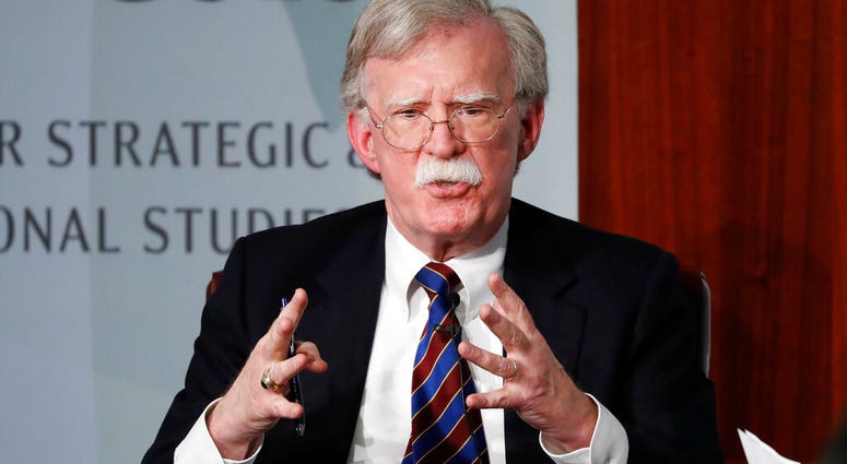 In this Sept. 30, 2019 file photo, former National security adviser John Bolton gestures while speaking at the Center for Strategic and International Studies (CSIS) in Washington. (AP Photo/Pablo Martinez Monsivais) In this Sept. 30, 2019 file photo, former National security adviser John Bolton gestures while speaking at the Center for Strategic and International Studies (CSIS) in Washington. (AP Photo/Pablo Martinez Monsivais)