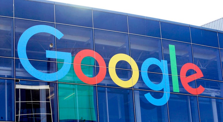 In this Sept. 24, 2019, file photo a sign is shown on a Google building at their campus in Mountain View, Calif. (AP Photo/Jeff Chiu, File) In this Sept. 24, 2019, file photo a sign is shown on a Google building at their campus in Mountain View, Calif. (AP Photo/Jeff Chiu, File)