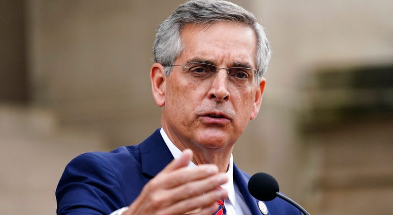 Georgia Secretary of State Brad Raffensperger speaks during a news conference on Wednesday, Nov. 11, 2020, in Atlanta. (AP Photo/Brynn Anderson) Georgia Secretary of State Brad Raffensperger speaks during a news conference on Wednesday, Nov. 11, 2020, in Atlanta. (AP Photo/Brynn Anderson)