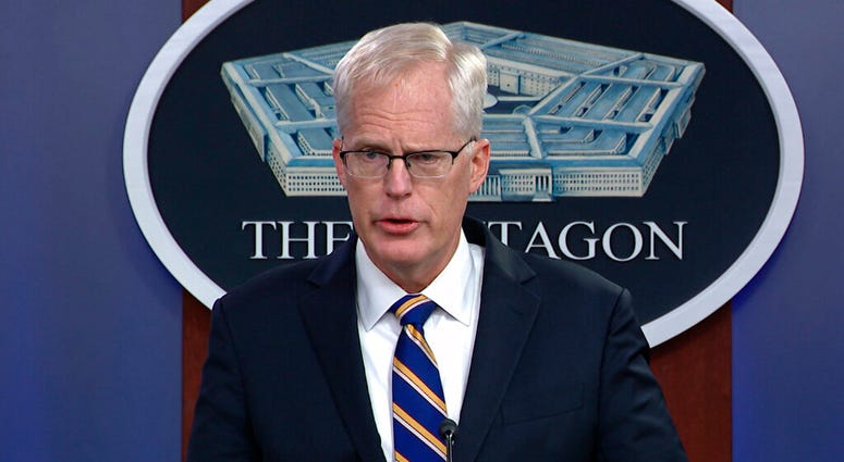 In this Tuesday, Nov. 17, 2020, image taken from a video provided by Defense.gov Acting Defense Secretary Christopher Miller speaks at the Pentagon in Washington. (Defense.gov via AP) In this Tuesday, Nov. 17, 2020, image taken from a video provided by Defense.gov Acting Defense Secretary Christopher Miller speaks at the Pentagon in Washington. (Defense.gov via AP)