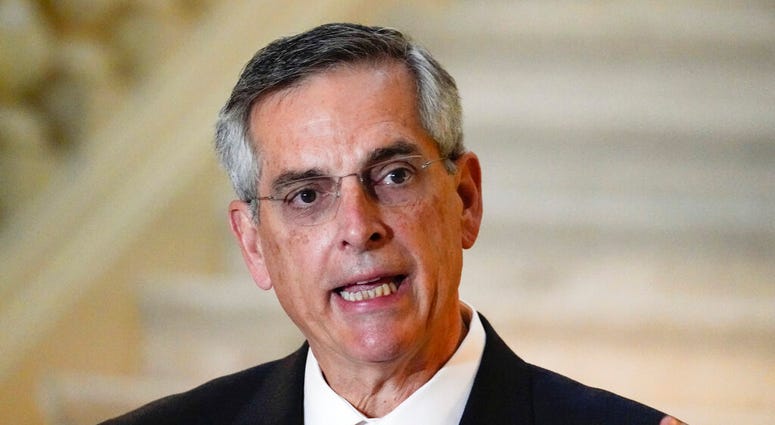 Georgia Secretary of State Brad Raffensperger speaks during a news conference on Monday, Nov. 30, 2020, in Atlanta.