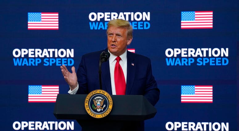 President Donald Trump speaks during an "Operation Warp Speed Vaccine Summit" on the White House complex, Tuesday, Dec. 8, 2020, in Washington. (AP Photo/Evan Vucci) President Donald Trump speaks during an "Operation Warp Speed Vaccine Summit" on the White House complex, Tuesday, Dec. 8, 2020, in Washington. (AP Photo/Evan Vucci)