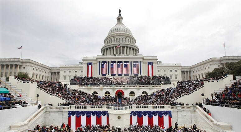 FILE - In this Jan. 20, 2017 file photo, President Donald Trump delivers his inaugural address after being sworn in as the 45th president of the United States during the 58th Presidential Inauguration at the U.S. Capitol in Washington.