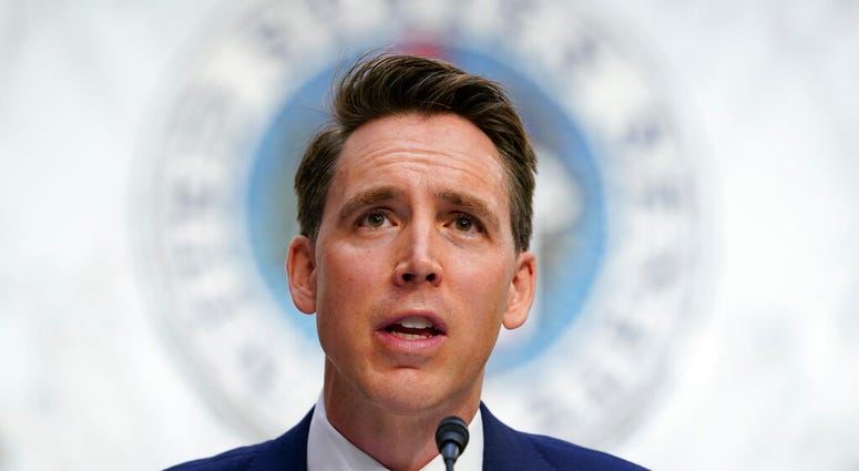 In this Oct. 12, 2020, file photo Sen. Josh Hawley, R-Mo., speaks during a confirmation hearing for Supreme Court nominee Amy Coney Barrett. (AP Photo/Susan Walsh, Pool, File) In this Oct. 12, 2020, file photo Sen. Josh Hawley, R-Mo., speaks during a confirmation hearing for Supreme Court nominee Amy Coney Barrett. (AP Photo/Susan Walsh, Pool, File)