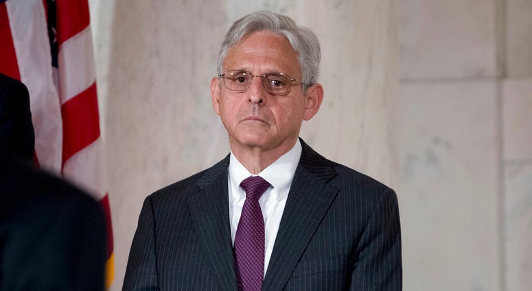 In this July 22, 2019, file photo, Merrick Garland pays his respects for the late Supreme Court Justice John Paul Stevens in the Great Hall of the Supreme Court in Washington. (AP Photo/Andrew Harnik, File) In this July 22, 2019, file photo, Merrick Garland pays his respects for the late Supreme Court Justice John Paul Stevens in the Great Hall of the Supreme Court in Washington. (AP Photo/Andrew Harnik, File)