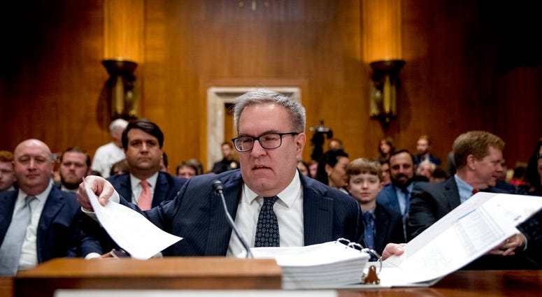 Andrew Wheeler arrives to testify at a Senate Environment and Public Works Committee hearing to be the administrator of the Environmental Protection Agency, on Capitol Hill in Washington, Wednesday, Jan. 16, 2019. (AP Photo/Andrew Harnik)