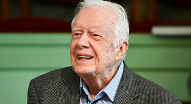 In this Sunday, Nov. 3, 2019, photo, former President Jimmy Carter teaches Sunday school at Maranatha Baptist Church in Plains, Ga. (AP Photo/John Amis)
