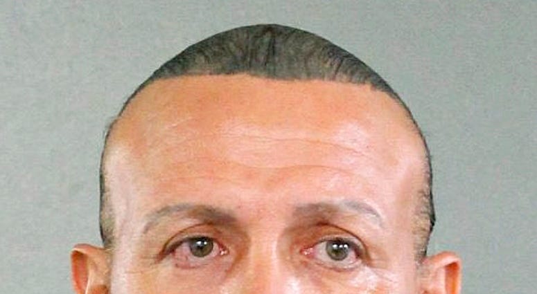 FILE - This Aug. 30, 2015, file photo released by the Broward County Sheriff's office shows Cesar Sayoc in Miami. (Broward County Sheriff's Office via AP, File)