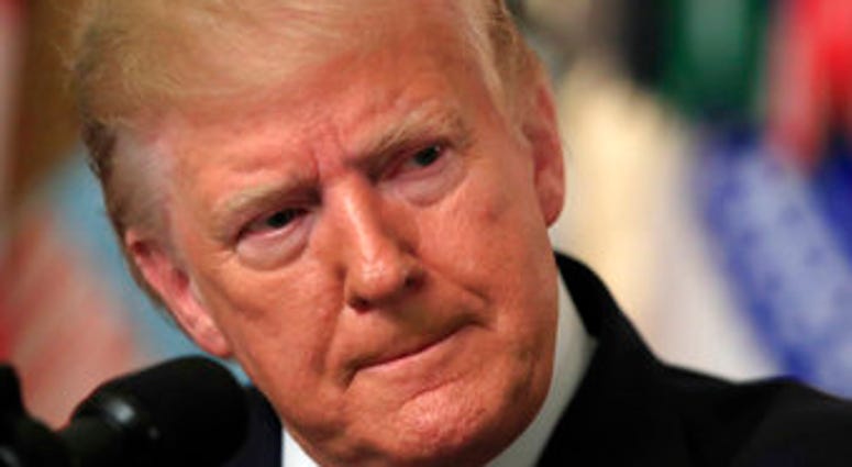 President Trump speaks in the Diplomatic Room of the White House, Sunday, Oct. 27, 2019 in Washington. Trump says ISIS leader Abu Bakr al-Baghdadi died after running into a dead-end tunnel and igniting an explosive vest. (AP Photo/Manuel Balce Ceneta)