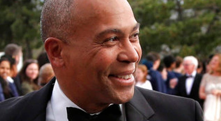 FILE - In this May 7, 2017 file photo, former Massachusetts Gov. Deval Patrick arrives at the John F. Kennedy Presidential Library and Museum in Boston for the 2017 Profile in Courage award ceremony. (AP Photo/Steven Senne, File)