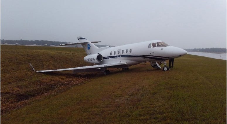 A private plane, with five on board, veered off the runway at RIC on October 16, 2019. (Richmond International Airport)