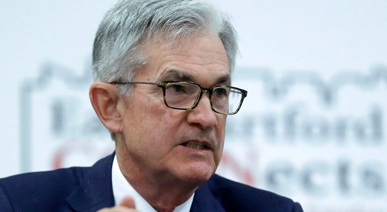FILE - In this Nov. 25, 2019, file photo Federal Reserve Board Chair Jerome Powell addresses a round table discussion. (AP Photo/Steven Senne) FILE - In this Nov. 25, 2019, file photo Federal Reserve Board Chair Jerome Powell addresses a round table discussion. (AP Photo/Steven Senne)