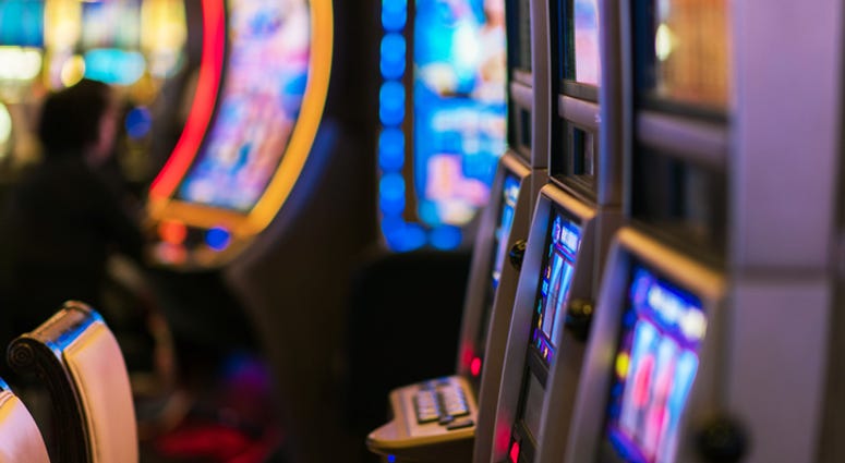 Slot Machines Inside Luxury Vegas Casino.