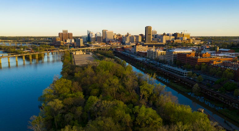 Downtown City Skyline Riverfront Park Richmond Virginia