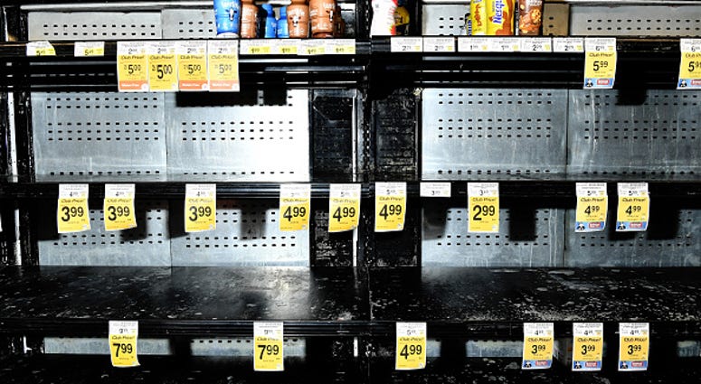 Empty store shelves coronavirus