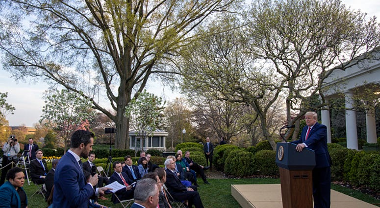 President Trump Holds Daily Coronavirus Task Force Briefing In Rose Garden
