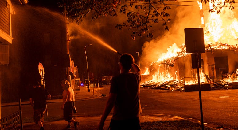 Minneapolis fire George Floyd protest
