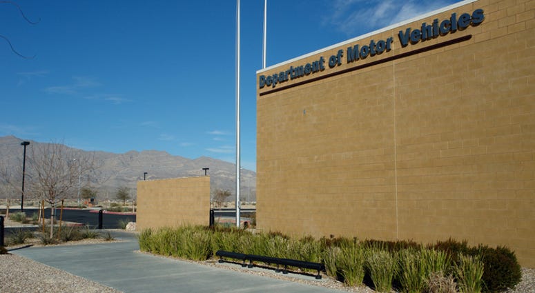 A Department of Motor Vehicles DMV brick building