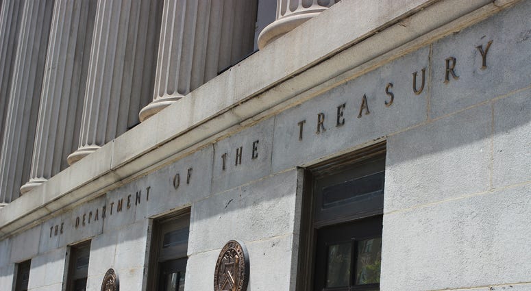 United States department of the treasury building in Washington D.C.