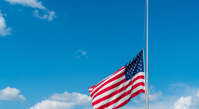 American flag at half-staff