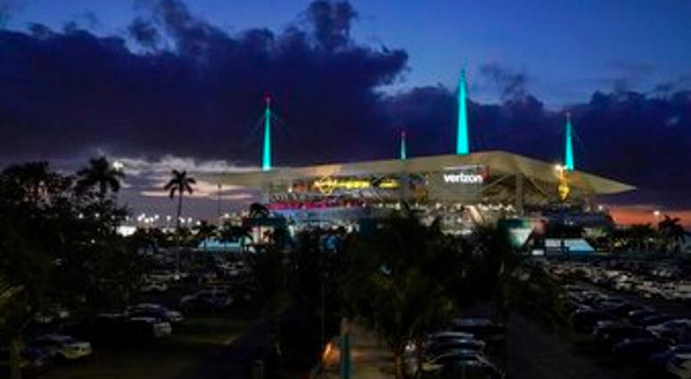 Hard Rock Stadium, site of the NFL Super Bowl 54 football game between the Kansas City Chiefs and the San Francisco 49ers is seen Thursday, Jan. 30, 2020, in Miami Gardens, Fla. (AP Photo/Morry Gash) Hard Rock Stadium, site of the NFL Super Bowl 54 football game between the Kansas City Chiefs and the San Francisco 49ers is seen Thursday, Jan. 30, 2020, in Miami Gardens, Fla. (AP Photo/Morry Gash)