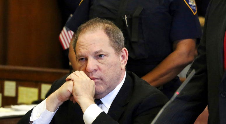 FILE - In this July 9, 2018 file photo, Harvey Weinstein attends his arraignment in court, in New York. (Jefferson Siegel/The Daily News via AP, Pool, File)