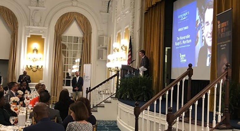 Governor Ralph Northam addresses a United Negro College Fund Fundraiser at the Jefferson Hotel on April 29, 2019. (Matt Demlein, WRVA)