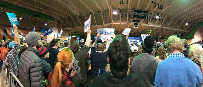 Crowd attends Bernie Sanders rally at Arthur Ashe Center on February 27, 2020. (Matt Demlein, WRVA) Crowd attends Bernie Sanders rally at Arthur Ashe Center on February 27, 2020. (Matt Demlein, WRVA)