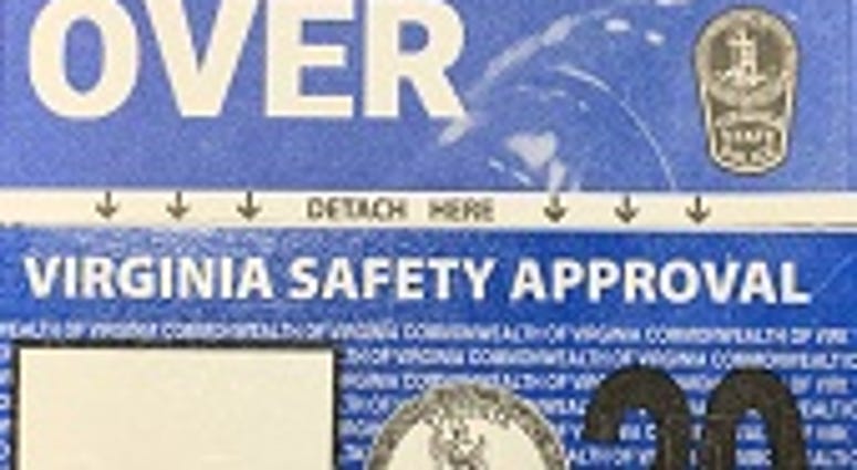 Virginia's new inspection sticker. (Virginia State Police)