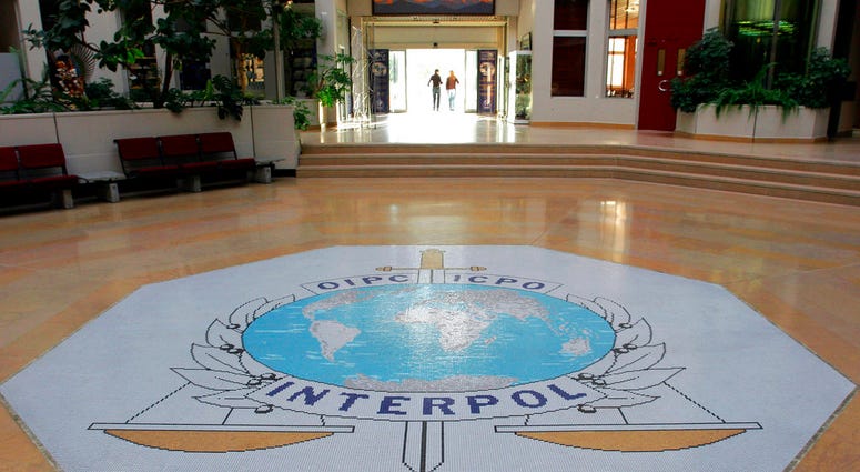 FILE - This Oct.16, 2007 file photo shows the entrance hall of Interpol's headquarters in Lyon, central France. A French judicial official says Friday Oct.5, 2018 the president of Interpol has been reported missing after traveling to China. The official,