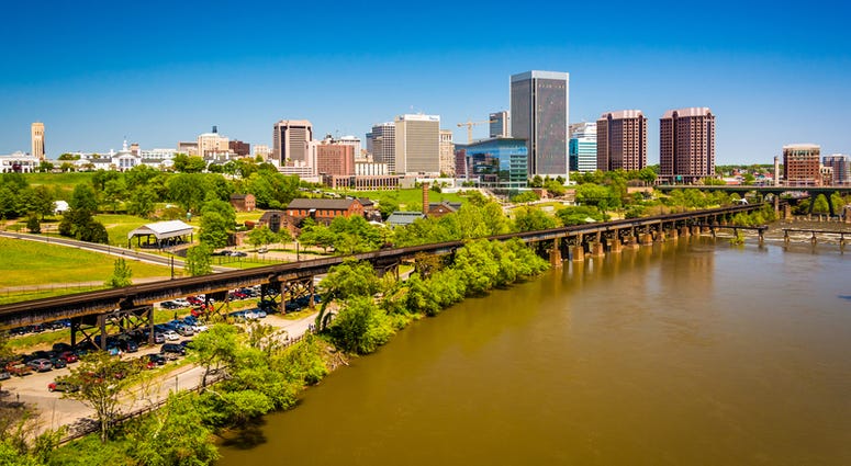 The skyline and James River in Richmond, Virginia. (Dreamstime)