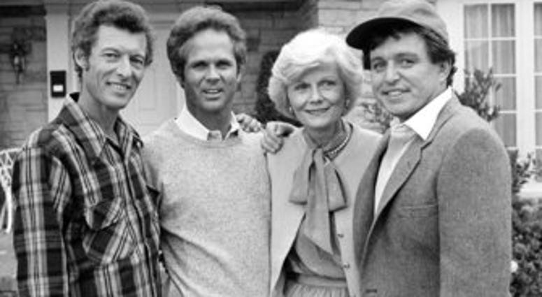 FILE - This Dec. 10, 1982 file photo shows members of the original cast of the "Leave It To Beaver," from left, Ken Osmond, Tony Dow, Barbara Billingsley and Jerry Mathers. (AP Photo/Wally Fong, File) FILE - This Dec. 10, 1982 file photo shows members of the original cast of the "Leave It To Beaver," from left, Ken Osmond, Tony Dow, Barbara Billingsley and Jerry Mathers. (AP Photo/Wally Fong, File)