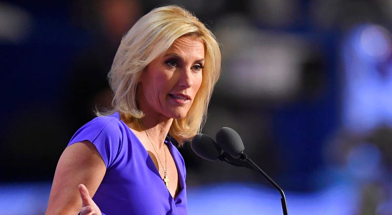 FILE - In this Wednesday, July 20, 2016, file photo, conservative political commentator Laura Ingraham speaks during the third day of the Republican National Convention in Cleveland. Ingraham says she disavows the support of white nationalists and claims