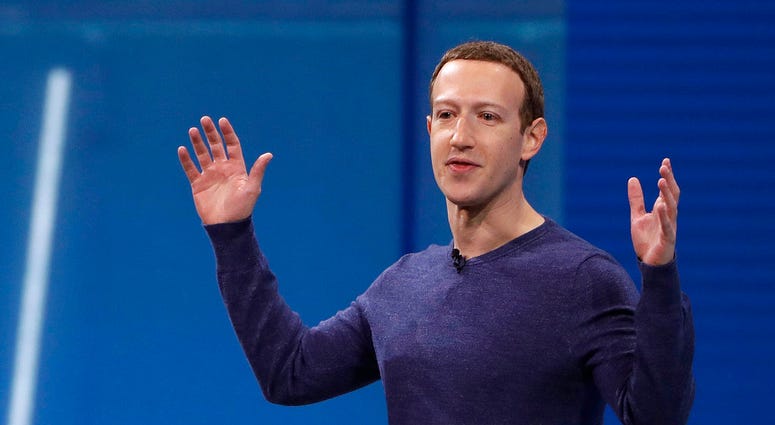 FILE - In this May 1, 2018, file photo, Facebook CEO Mark Zuckerberg makes the keynote address at F8.