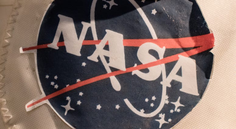 NASA emblem on display