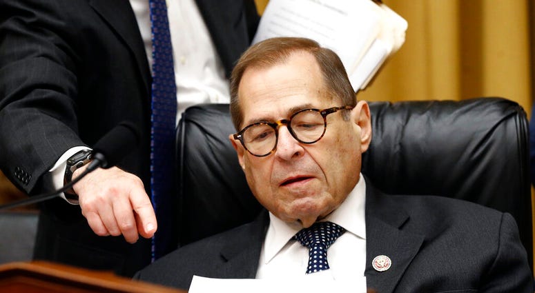 In this Sept. 10, 2019, photo, House Judiciary Committee Chairman Jerrold Nadler, D-N.Y., prepares for a markup hearing on a series of bills on Capitol Hill in Washington. (AP Photo/Patrick Semansky)