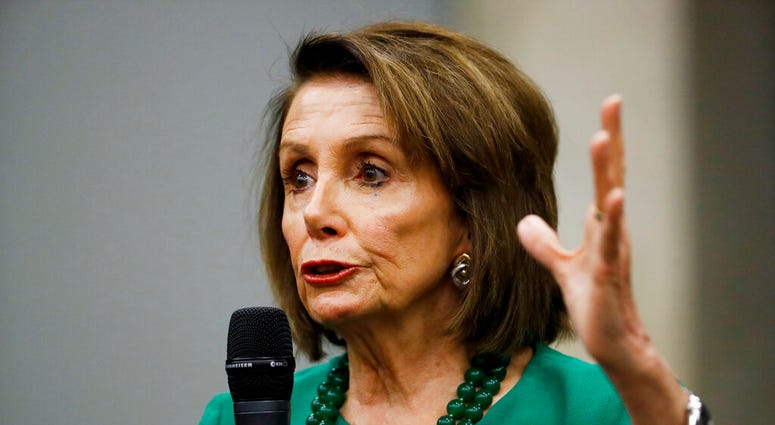 Speaker of the House Nancy Pelosi, D-Calif., speaks during a panel discussion at Delaware County Community College, Friday, May 24, 2019, in Media, Pa. (AP Photo/Matt Slocum)
