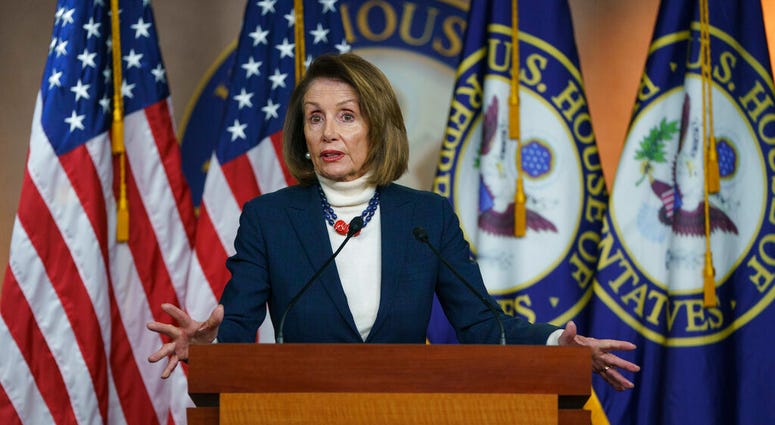 House Speaker Nancy Pelosi of Calif., speaks during a news conference on Capitol Hill in Washington, Thursday, Jan. 17, 2019. (AP Photo/Carolyn Kaster)