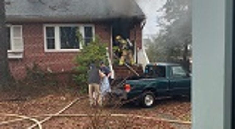 Henrico Firefighters fight a fire along Oakland Avenue on January 24, 2019. (Henrico Fire)