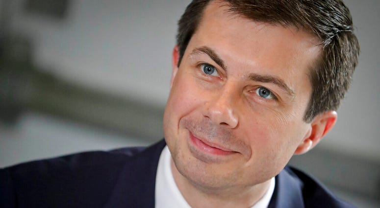 Democratic presidential candidate Mayor Pete Buttigieg, from South Bend, Indiana, listens during a lunch meeting with civil rights leader Rev. Al Sharpton at Sylvia's Restaurant in Harlem neighborhood of New York, Monday, April 29, 2019. (AP Photo/Bebeto